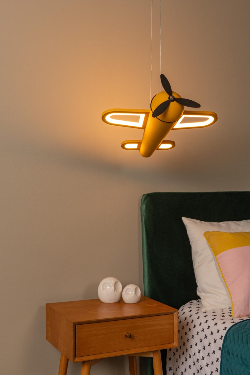 Lucide FOKKER - Pendant light Children - LED - 1x26W 2500K - Yellow
